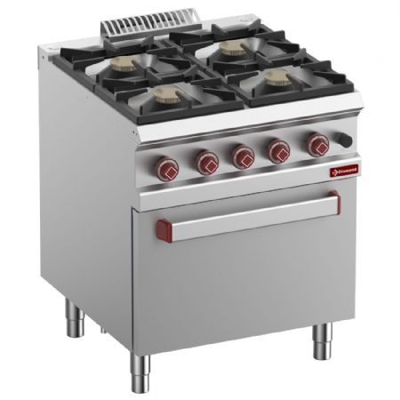 Fourneau profondeur 700 4 brûleurs gaz, four GN 2/1 - Diamond Promo - G7/4BF7-N Fourneau profondeur 700 4 brûleurs gaz, four GN 2/1 - Diamond Promo - G7/4BF7-N