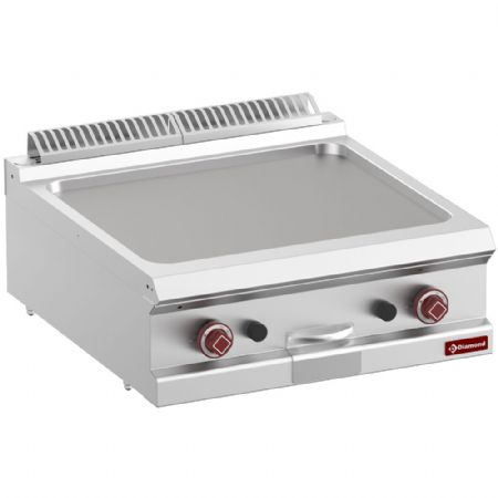Plaque à snacker pro profondeur 700 gaz lisse sur armoire - Diamond - G7/PL7T-N
