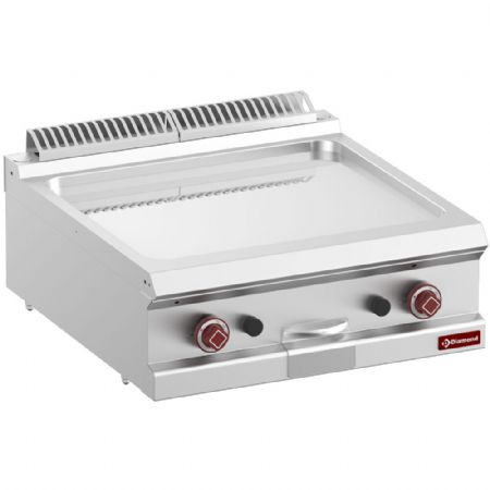 Plaque à snacker pro profondeur 700 gaz lisse chrome dur, module 1/1 -Top - Diamond - G7/PLCD7T-N