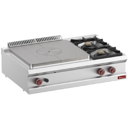 Fourneau profondeur 700 2 brûleurs gaz avec plaque coup de feu - Diamond - G7/T2B11T-N Fourneau profondeur 700 2 brûleurs gaz avec plaque coup de feu - Diamond - G7/T2B11T-N