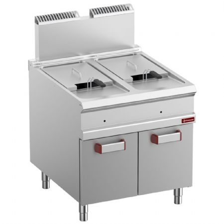 Friteuse cuisine pro profondeur 900 gaz 2 cuves 18 litres sur meuble fermé - Diamond Promo - G9/F36A8-N Friteuse cuisine pro profondeur 900 gaz 2 cuves 18 litres sur meuble fermé - Diamond Promo - G9/F36A8-N
