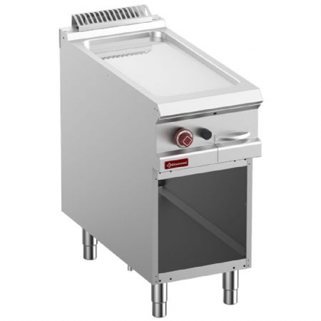 Plaque à snacker pro profondeur 900 gaz chromée module 1/2 armoire ouverte - Diamond - G9/PLCA4-N