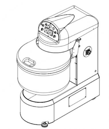 Ptrin  spirale pour pte  pain cuve fixe et  2 vitesses 131L