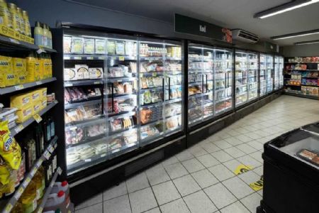 Vitrine noire rfrigre positive pour supermarch 2 portes -1  +5 C - 1018x750x2005 mm