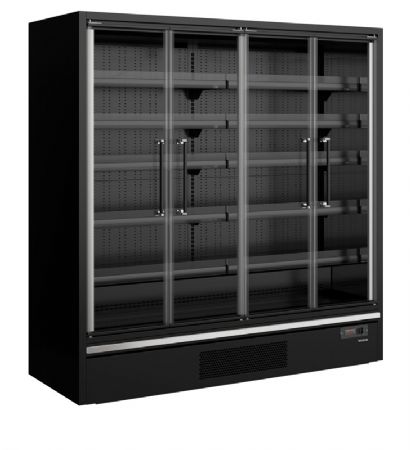 Vitrine rfrigre murale positive 4 portes vitres noir -1C / +5C capacit 1208 L