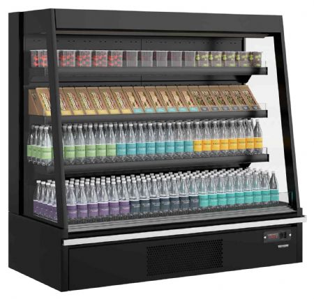Vitrine libre service réfrigérée pour supermarché Noire positive - Tefcold - Galaxy+ GPL14 Black HC