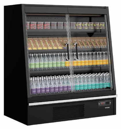 Vitrine murale de supermarché réfrigérée noire positive - Tefcold - Galaxy+ GPL14FGD Black