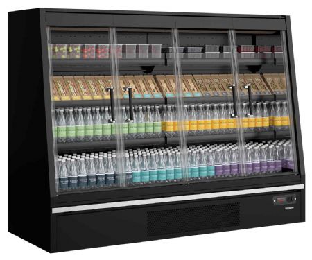 Vitrine murale de supermarché réfrigérée noire positive - Tefcold - Galaxy+ GPL20FGD Black