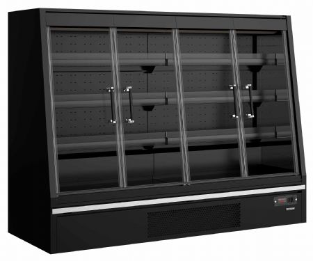 Vitrine murale de supermarché réfrigérée noire positive - Tefcold - Galaxy+ GPL20FGD Black