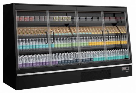 Vitrine murale de supermarché réfrigérée noire positive - Tefcold - Galaxy+ GPL26FGD Black