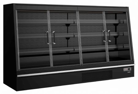Vitrine murale de supermarché réfrigérée noire positive - Tefcold - Galaxy+ GPL26FGD Black