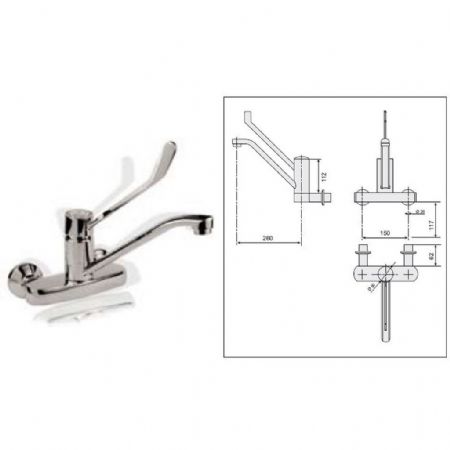 Robinetterie professionnelle pour plonge cuisine en laiton chromé - Eratos - GAMM-ML