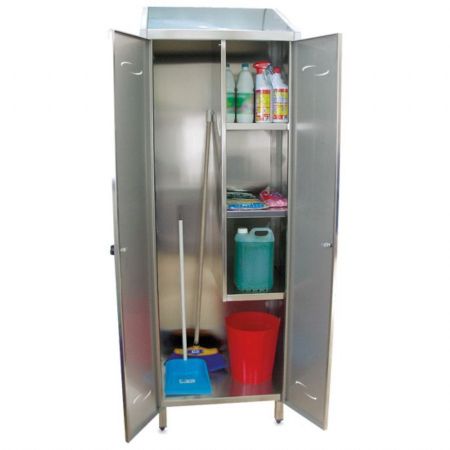 Armoire de Rangements Inox pour produits d'entretien 680x480x2010 mm - Virtus - GBC0001