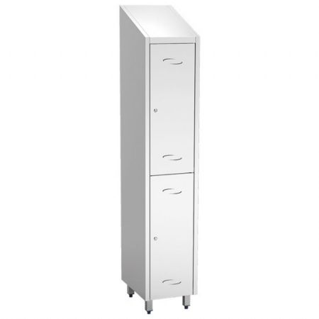 Armoire de Rangements Inox avec 2 compartiments, 370x480x2010 mm - Virtus - GBC0004