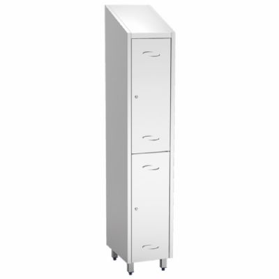 Armoire vestiaire en inox 2 portes battantes hauteur 2010 mm
