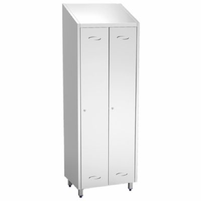 Armoire vestiaire en inox 2 portes battantes hauteur 2010 mm Armoire vestiaire en inox 2 portes battantes hauteur 2010 mm