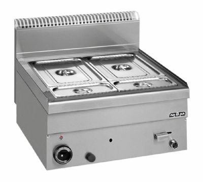 Bain marie gaz  poser 1 cuve GN1/1+ 2xGN1/4 - Profondeur 600mm
