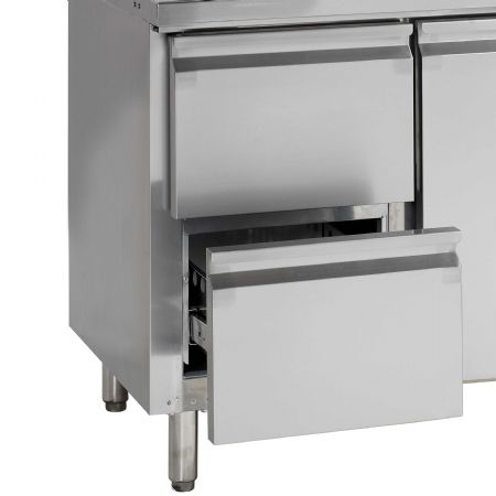 Réfrigérateur de comptoir GN1/1 - 2 portes inox 272 L -2 à +10 °C positive - Tefcold - GC72