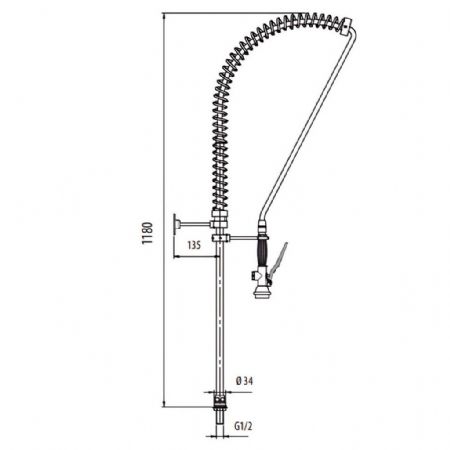 Robinetterie professionnelle pour plonge cuisine en inox AISI-304 18/8 douchette ergonomique - Eratos - GD-0