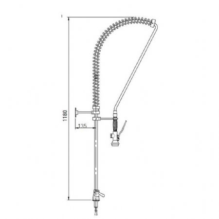 Robinetterie professionnelle pour plonge cuisine 2 voies avec douchette ergonomique - Eratos - GD-2
