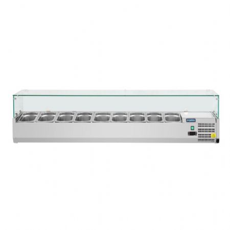 Saladette à Poser avec Couvercle Vitré 9 Bacs GN 1/3 Positive - Polar - GD878
