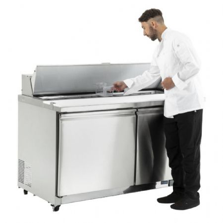 Saladette réfrigérée positive 527 L 2 portes 16 x GN 1/6 - Polar - GD883