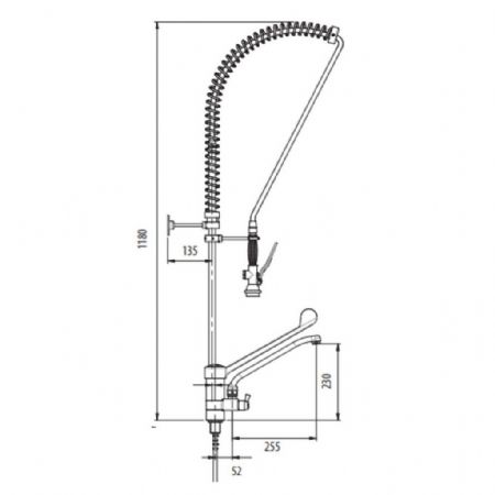 Robinetterie professionnelle pour plonge cuisine douchette ergonomique et valve antiretour - Eratos - GDPL-MG