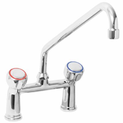 Mélangeur 2 trous avec bec en U filetage 3/4 Mélangeur 2 trous avec bec en U filetage 3/4