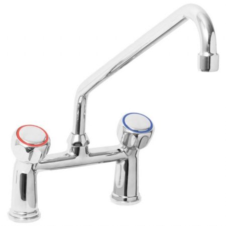 Robinetterie professionnelle pour plonge cuisine Mélangeur 2 trous bec en U, raccord 3/4 - Virtus - GDZ0002