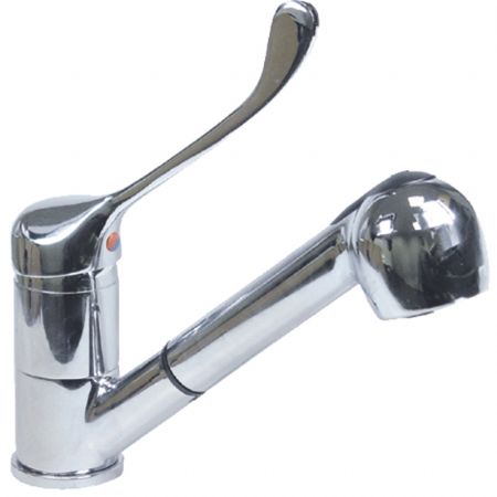 Robinet mlangeur mono trou  levier avec douchette extractible - raccord 1/2