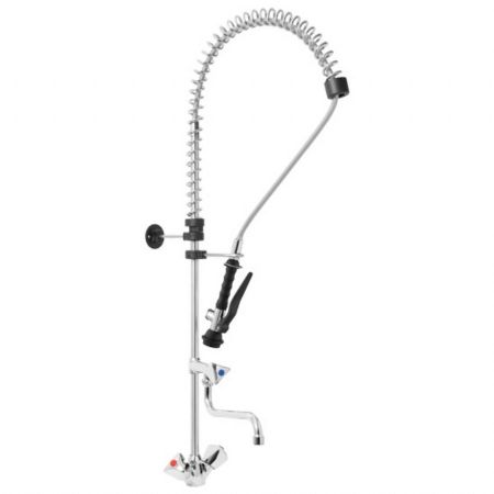 Robinetterie professionnelle plonge cuisine Douche vaisselle sur mélangeur monotrou bec pivotant, raccord 1/2
