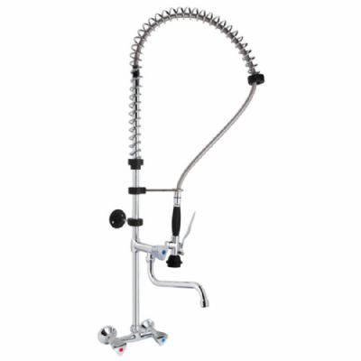 Douche vaisselle sur robinet mural avec bec orientable raccord 1/2 Douche vaisselle sur robinet mural avec bec orientable raccord 1/2