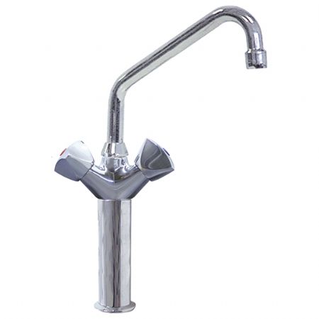 Robinet mlangeur mono trou sur colonne 200 mm avec bec en U - raccord 1/2