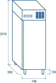 Armoire à glace négative Euronorm 600x800 800 litres 740x990x2010 mm - Coolhead - GE 800BT