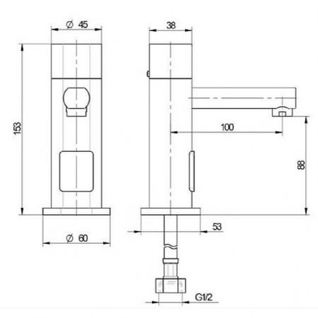 Robinetterie professionnelle pour plonge cuisine avec capteur de présence 330x240x135 mm - Eratos - GE-AC