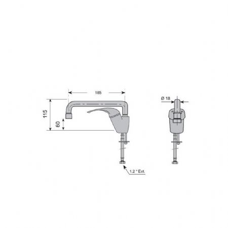 Robinetterie professionnelle pour plonge cuisine 305x185x115 mm - Eratos - GEB-M