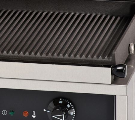 Grill de contact professionnel double fonte émaillée plaques striées 52 x 23 cm - Krampouz - GECID5AO