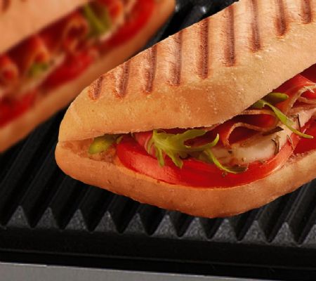 Grill de contact professionnel double fonte émaillée plaques striées 52 x 23 cm - Krampouz - GECID5AO