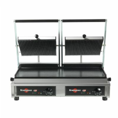 Grill de contact professionnel surface lisse et striée - 520 x 230 mm Grill de contact professionnel surface lisse et striée - 520 x 230 mm