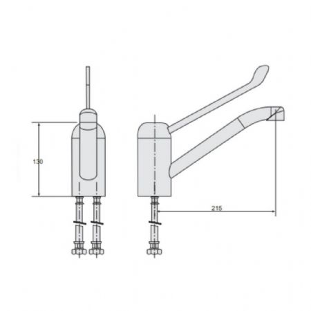 Robinetterie professionnelle pour plonge cuisine 215x70x340 mm - Eratos - GEM-ML
