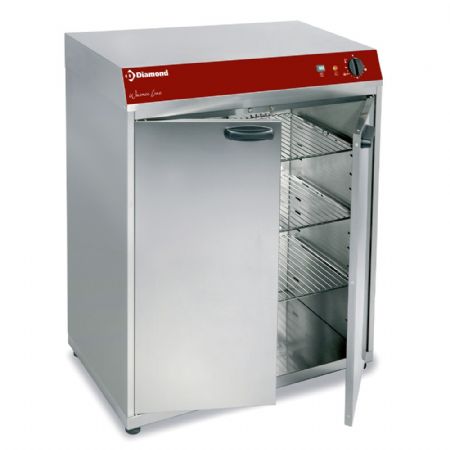 Armoire chauffante de maintien en température ventilée 2 portes 120 assiettes 3 grilles réglables sur roues - Diamond Promo - GEMMA120/V
