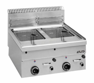 Friteuse gaz à poser 2 cuves de 8L - Profondeur 600mm Friteuse gaz à poser 2 cuves de 8L - Profondeur 600mm