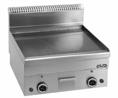 Plaque  snacker  gaz surface lisse chrome  poser - largeur 600mm et profondeur 600mm