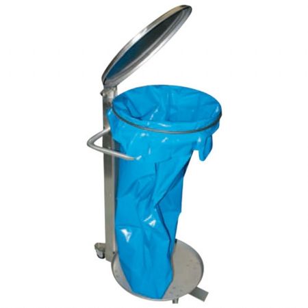 Refroidisseur de déchets professionnel porte-sac avec couvercle 400x400x850 mm - Virtus - GGZ0009