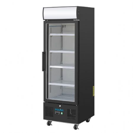 Armoire à Boissons positive 218 L noire avec caisson lumineux - Polar - GH426
