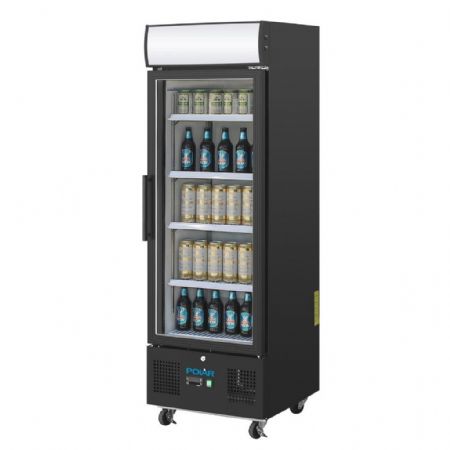 Armoire à Boissons positive 218 L noire avec caisson lumineux - Polar - GH426