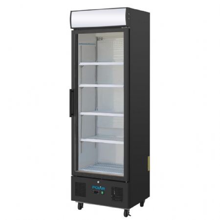 Armoire à Boissons positive 368 L noire avec caisson lumineux - Polar - GH427