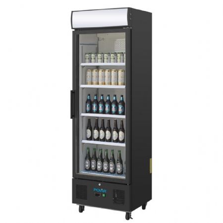 Armoire à Boissons positive 368 L noire avec caisson lumineux - Polar - GH427