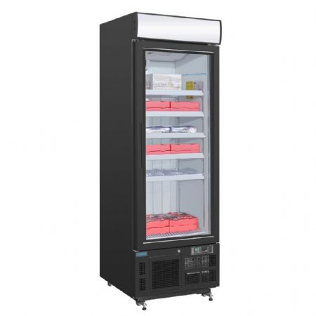 Armoire réfrigérée négative 1 porte vitrée 412 L noire - Polar - GH428