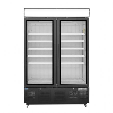 Vitrine murale négative de supermarché 2 portes 920 L 1370 mm - Polar - GH429